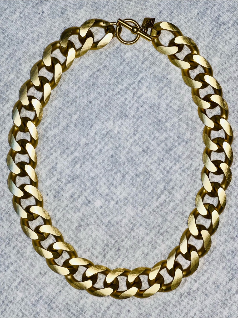 Vintage 1980s Anne Klein Runway Gold Plated Chunky Curb Chain Choker Necklace 18